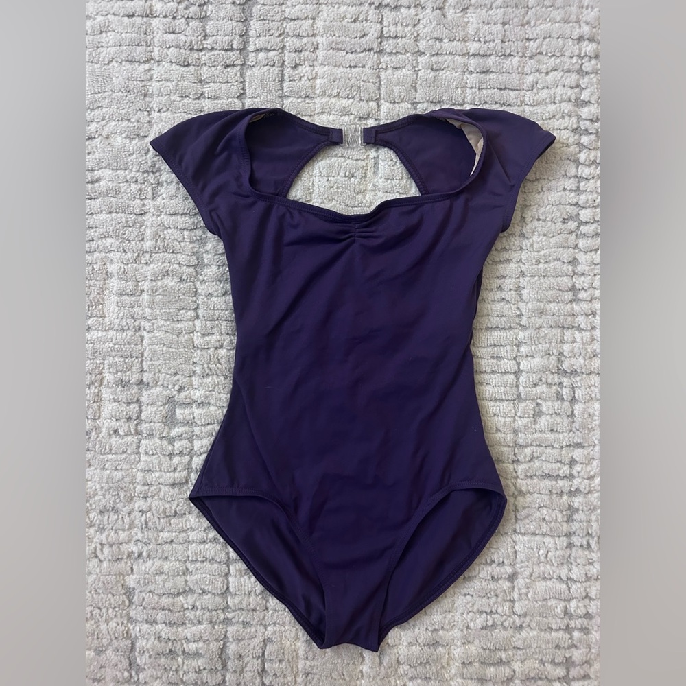 Purple Cap Sleeve Ballet Leotard
